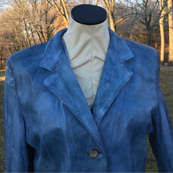 NDS Vera Pelle Womens Leather Jacket Distressed Vibe HOLIDAY POP OF COLOR… - Picture 5 of 9